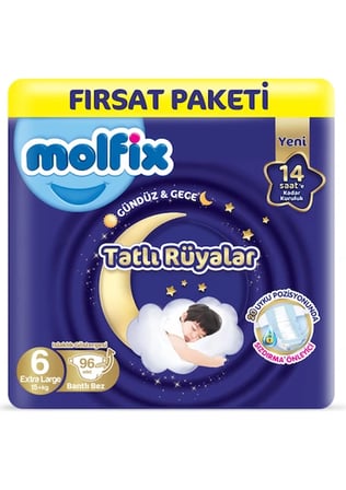 Molfix Bebek Bezi Tatlı Rüyalar Fırsat Paketi X Large 6 No 96 lı