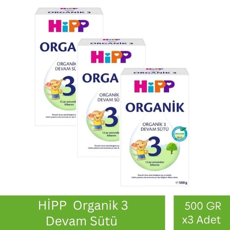 Hipp 3 Organik Devam Sütü 500 gr x 3 Adet