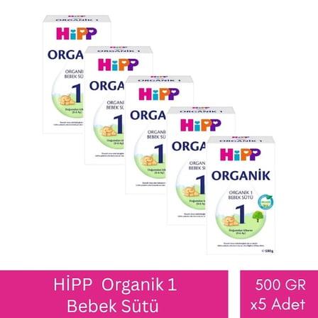 Hipp 1 Organik Bebek Sütü 500 gr x 5 Adet
