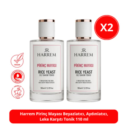 Harrem Pirinç Mayası Beyazlatıcı Aydınlatıcı Leke Karşıtı Tonik 110 ml x 2 Adet