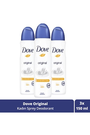 Dove Original Kadın Sprey Deodorant 150 ml x 3 Adet