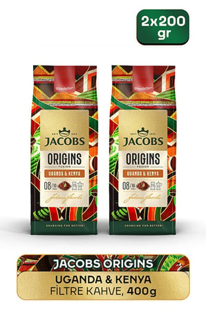 Jacobs Origins Uganda ve Kenya Filtre Kahve 200 gr x 2 Adet