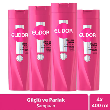 Elidor Güçlü ve Parlak Saç Bakım Şampuanı 400 ml x 4 Adet