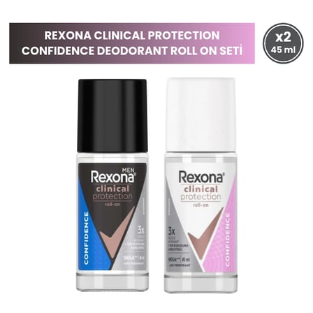 Rexona Clinical Protection Confidence Erkek & Kadın Roll On Seti