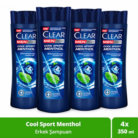 Clear Men Şampuan Cool Sport Menthol 350 ml x 4 Adet