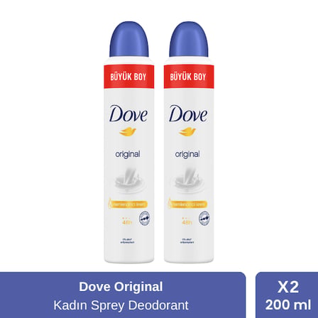 Dove Original Deodorant 200 ml x 2 Adet