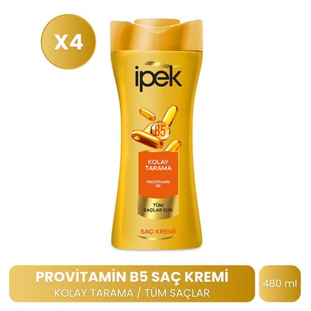 İpek Provitamin B5 Tüm Saçlar İçin Saç Kremi 480 ml x 4 Adet