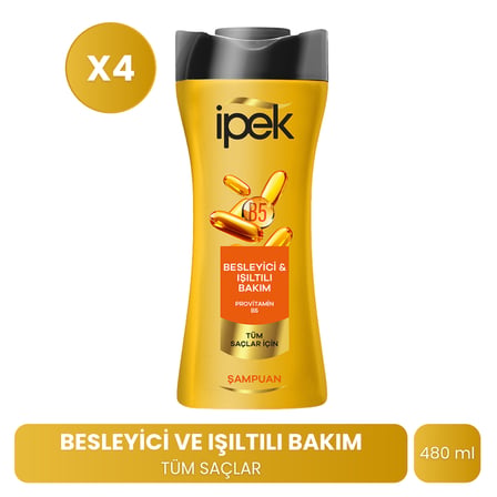 İpek Provitamin B5 Tüm Saçlar İçin Şampuan 480 ml x 4 Adet