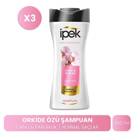 İpek Normal Saçlar Orkide Özü İçin Şampuan 480 ml x 3 Adet