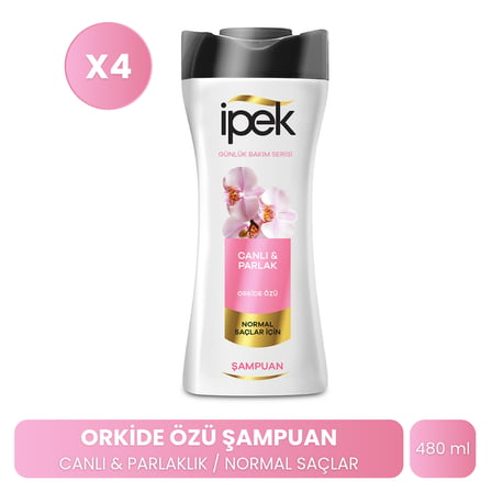 İpek Normal Saçlar Orkide Özü İçin Şampuan 480 ml x 4 Adet