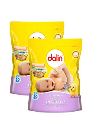 Dalin Organik Lavanta Parfümlü Beyazlar ve Renkliler İçin Granül Sabun 2 x 1 kg 40 Yıkama