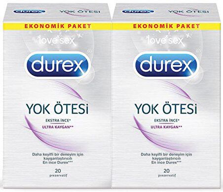 Durex Yok Ötesi Ultra Kaygan 20 li x 2 Adet