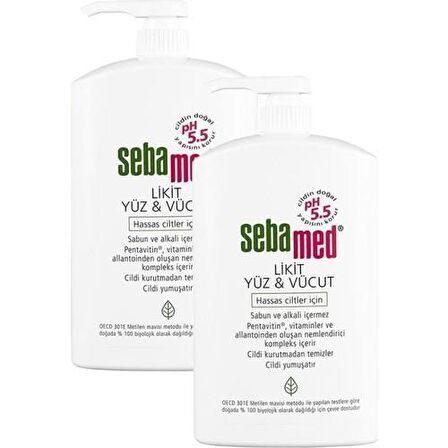 Sebamed Hassas Cilt için Temizleyici Sabunsuz Yüz Temizleme Jeli 2x1000 ml 