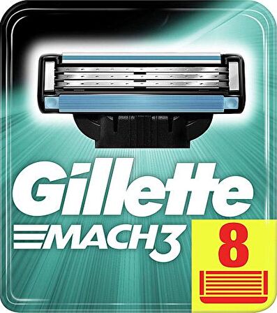 Gillette Mach 3 8'li 3 Bıçaklı Tüm Cilt Tipleri İçin Bıçak Yedeği