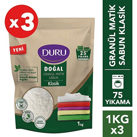 Duru Granül Matik Sabun Klasik 1 kg x 3 Adet