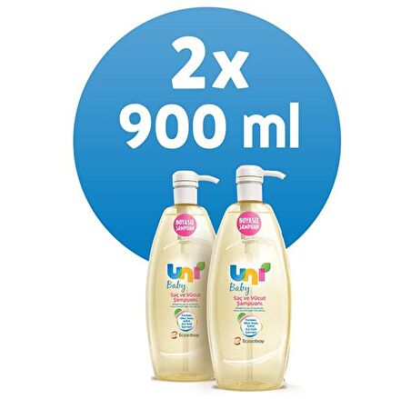 Uni Baby Göz Yakmayan Saç ve Vücut Şampuanı 2x900 ml