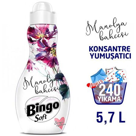 Bingo Soft Konsantre Çamaşır Yumuşatıcısı Manolya Bahçesi 1440 ml 4 lü