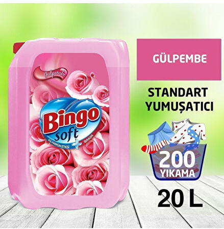 Bingo Soft Yumuşatıcı Gülpembe 5 lt x 4 Adet