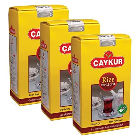 Çaykur Turist Dökme Siyah Çay 3x1000 gr 