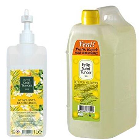 Eyüp Sabri Tuncer Klasik Limon 80 Derece Pet Bidon 1 lt 2 Adet Kolonya