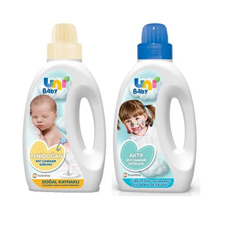 Uni Baby Sıvı Çamaşır Deterjanı 1500 ml + Çamaşır Sabunu 1500 ml