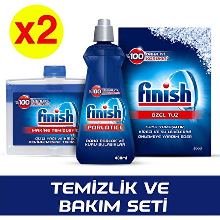 Finish Parlatıcı 400 ml +Makine Temizleyici 250 ml +Tuz 550gr x 2 Adet