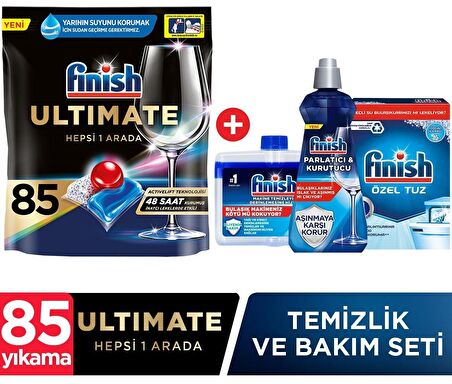 Finish Ultimate 85 Kapsül Bulaşık Deterjanı +Temizlik ve Bakım Seti