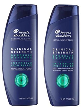 Head & Shoulders Clinical Strength Kepekli Saçlar İçin Kepek Önleyici Mentollü Şampuan 2x400 ml