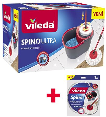 Vileda Spino Ultra Otomatik Temizlik Seti + Yedek Paspas