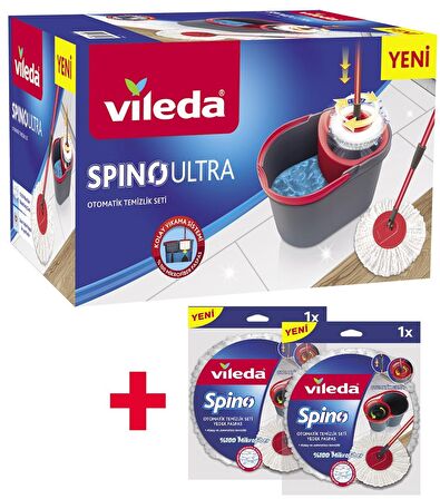 Vileda Spino Ultra Otomatik Temizlik Seti + 2 Yedek Paspas