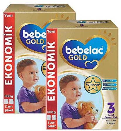 Bebelac Gold 3 Devam Sütü 800 gr x 2 Adet