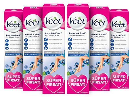 Veet Bacak &amp;Vücut Bölgesi Hassas Cilt İçin Krem Süper Fırsat x 6 Adet