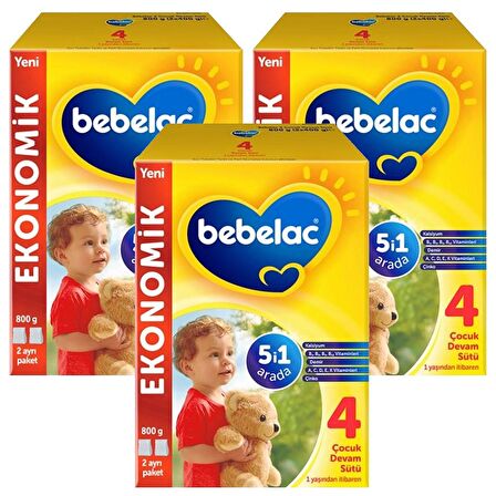 Bebelac 4 Çocuk Devam Sütü 800 gr x 3 Adet