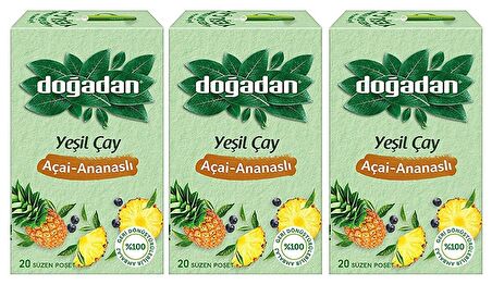 Doğadan Açai Ananas Yeşil Çay 20 li x 3 Adet