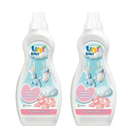 Uni Baby Konsantre Çamaşır Yumuşatıcı Pudra Kokulu 1200 ml x 2 Adet