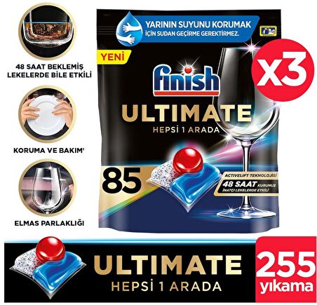 Finish Ultimate Hepsi Bir Arada Bulaşık Deterjanı 85 Kapsül x 3 Adet