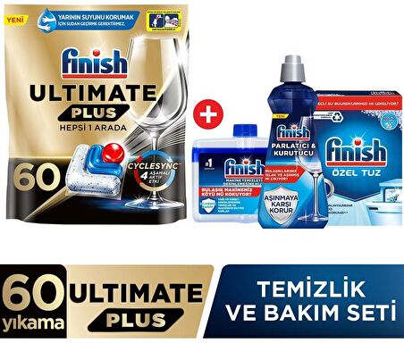 Finish Ultimate Plus Bulaşık Makinesi Tableti 60 Kapsül + Bakım Seti