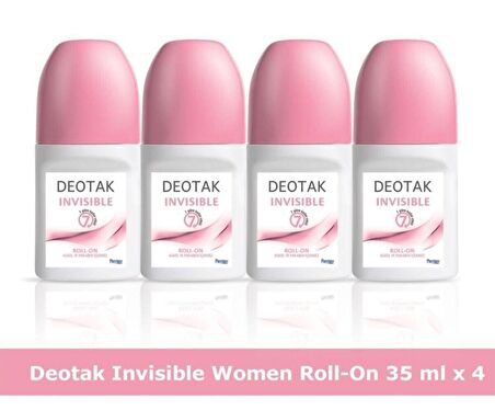 Deotak İnvisible Roll-On Deodorant 35 ml x 4 Adet