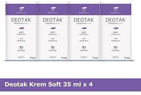 Deotak Krem Deodorant Soft 35 ml x 4 Adet