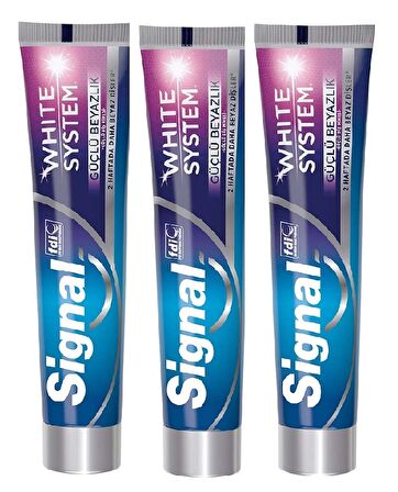 Signal White System Güçlü Beyazlık Diş Macunu 75 ml x 3 Adet