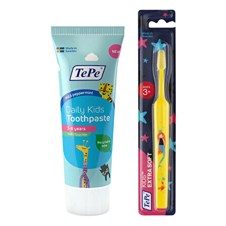 Tepe Daily Kids Çocuk Diş Macunu 75ml+Kids XSoft (3-5) Yaş Diş Fırçası