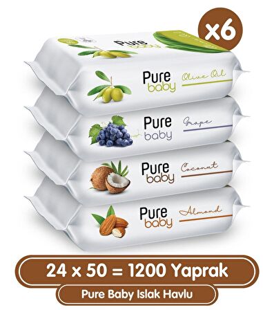 Pure Baby Islak Mendil 50 li x 24 Adet