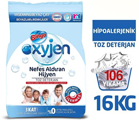 Bingo Oxyjen Toz Çamaşır Deterjanı 8 kg x 2 Adet