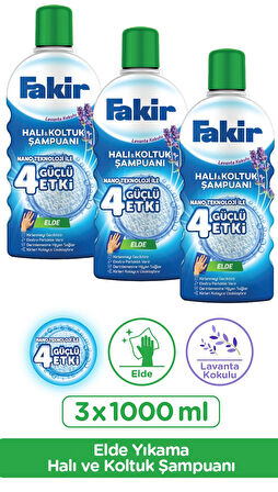 Fakir Elde Lavanta Teknolojili Halı ve Koltuk Şampuanı 1000ml x 3 Adet