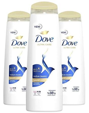 Dove Yoğun Onarıcı Yıpranmış Saçlar İçin Şampuan 400 ml x 3 Adet