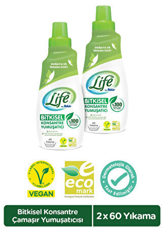 Life By Fakir Bitkisel Konsantre Çamaşır Yumuşatıcısı 1500 ml x 2 Adet