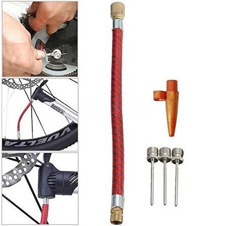 İpek Yıldızı® Pompa İğne Başlık Seti Top Bisiklet Lastiği Şişirme İğneleri