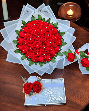 Flavi Gold Söz Nişan Kız İsteme Çikolatası ve İsteme Çiçeği Seti