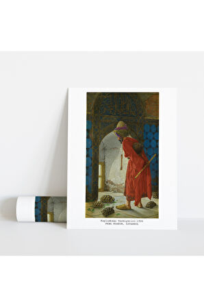Dekoratif Çerçevesiz Poster Kaplumbağa Terbiyecisi Osman Hamdi Bey