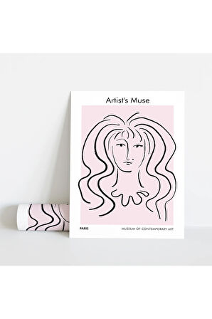 Dekoratif Çerçevesiz Poster Artist Muse  Soyut Çerçevesiz Tablo